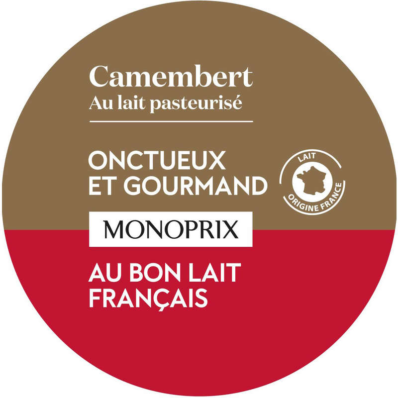 Monoprix Camembert 45% au lait pasteurisé 250g Monoprix Camembert 45% au lait pasteurisé 250g
