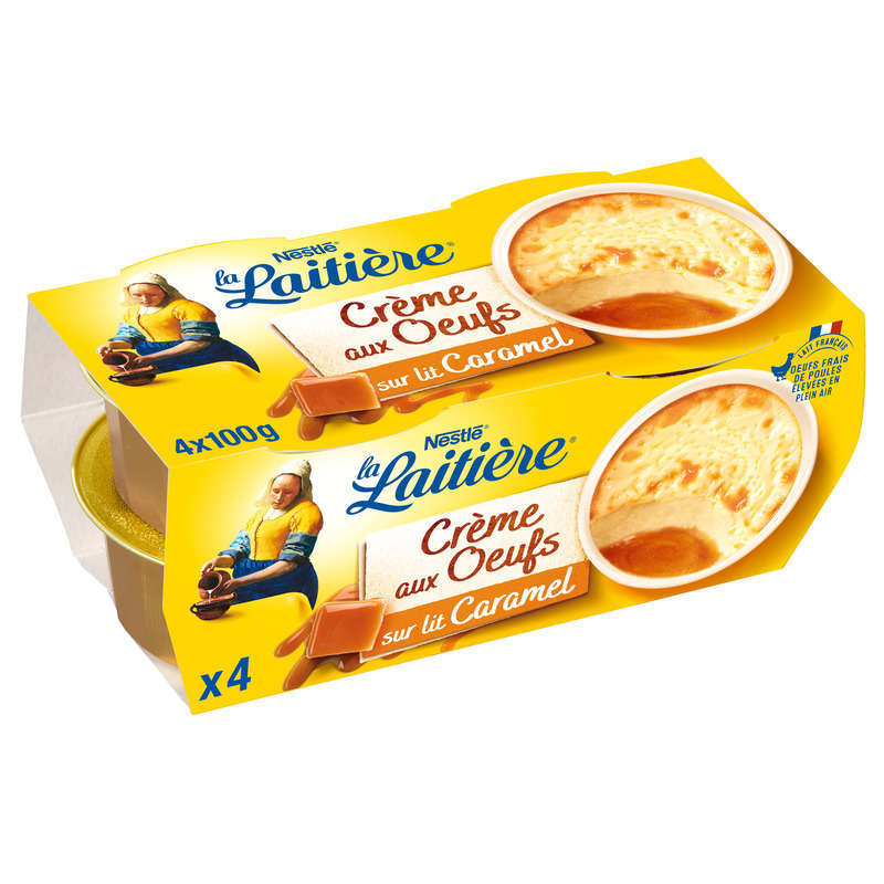 La Laitière Crème aux œufs sur lit de caramel 4x100g La Laitière Crèmes aux œufs sur lit de caramel 4x100g