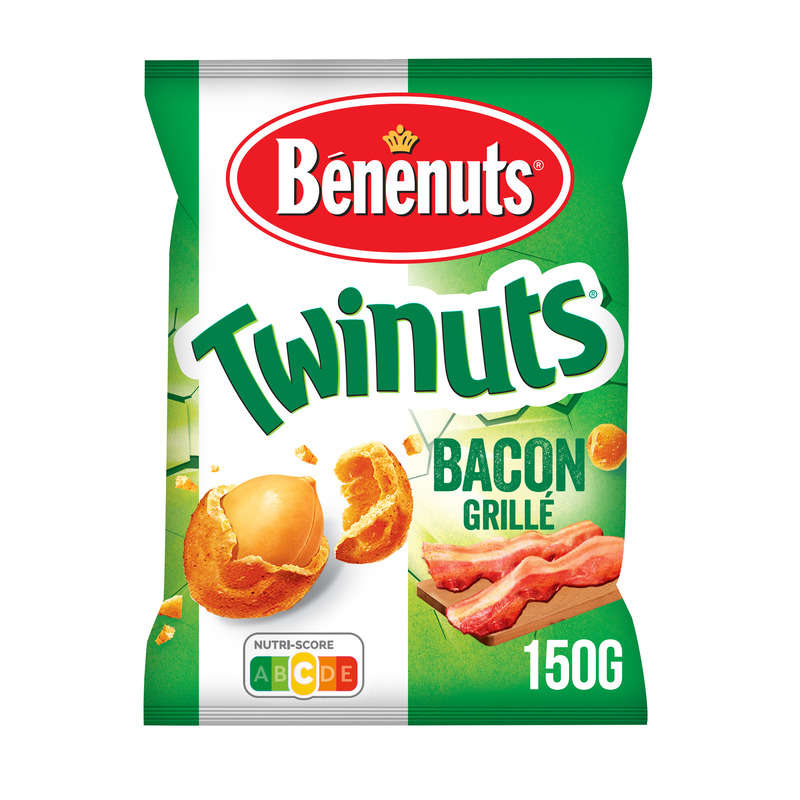 Bénenuts Twinuts Cacahuètes enrobées saveur bacon 150g Bénenuts Twinuts Cacahuètes enrobées saveur bacon 150g