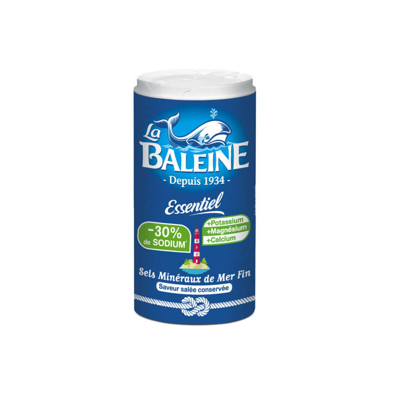 La Baleine essentiel -30% sodium sel & minéraux marins 350g La Baleine essentiel -30% sodium sel & minéraux marins 350g