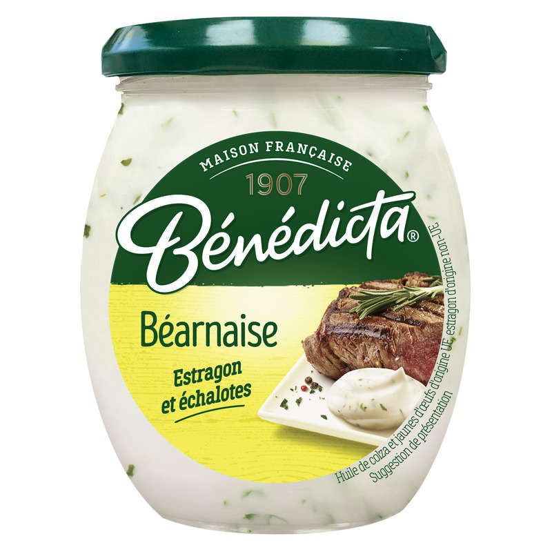 Bénédicta Sauce béarnaise à l'estragon et aux échalotes 260g Bénédicta Sauce béarnaise à l'estragon et aux échalotes 260g