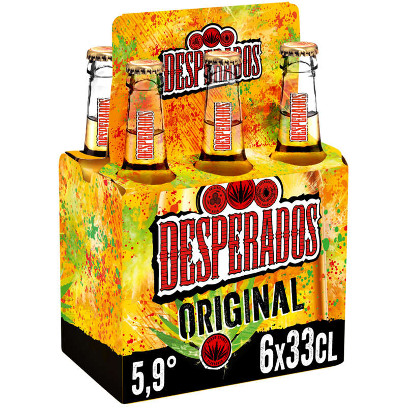Desperados Original Bière aromatisée à un spiritueux à base d'agave 6x33cl Desperados Original Bière aromatisée à un spiritueux à base d'agave 6x33cl