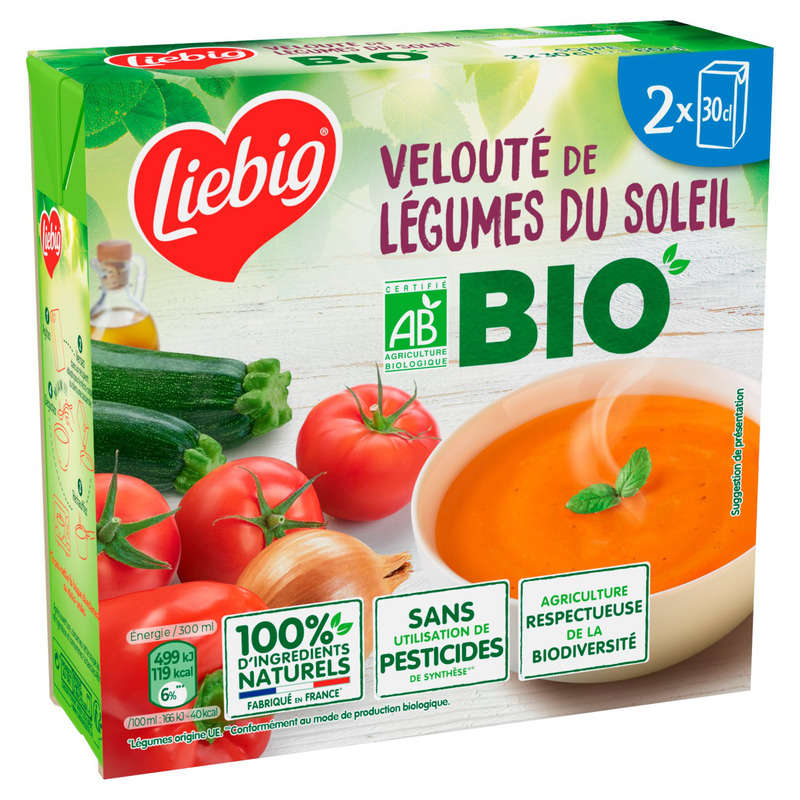 Liebig Velouté de légumes du soleil Bio 2x30cl Liebig Velouté de légumes du soleil Bio 2x30cl