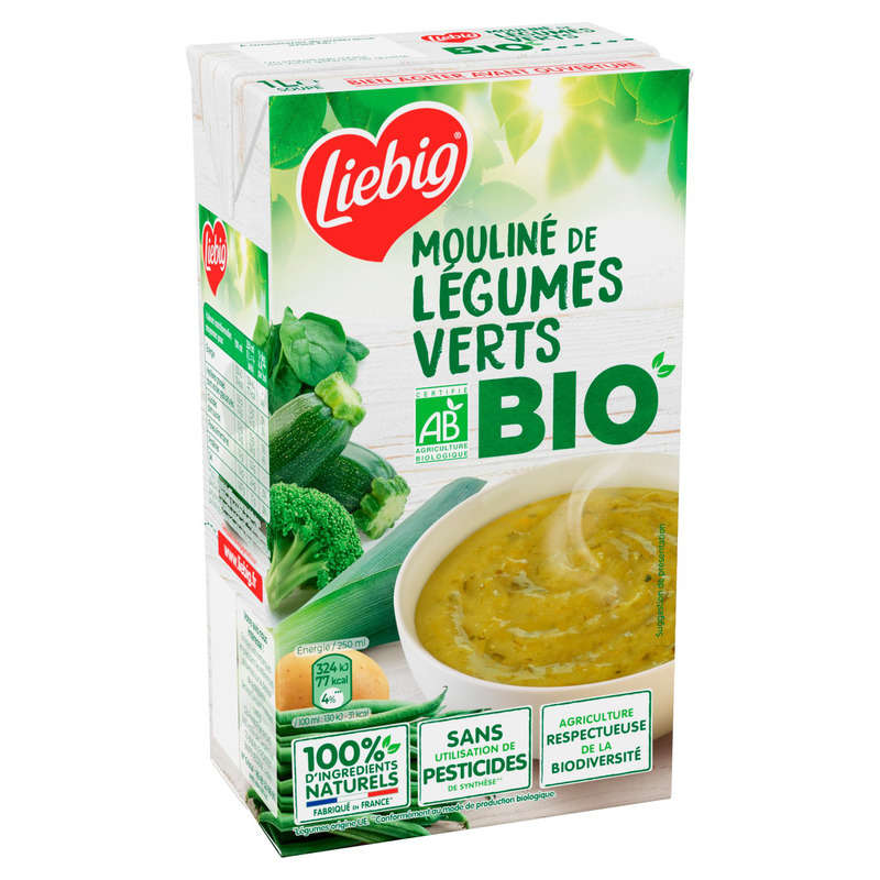 Liebig Mouliné de légumes verts Bio 1L Liebig Mouliné de légumes verts Bio 1L