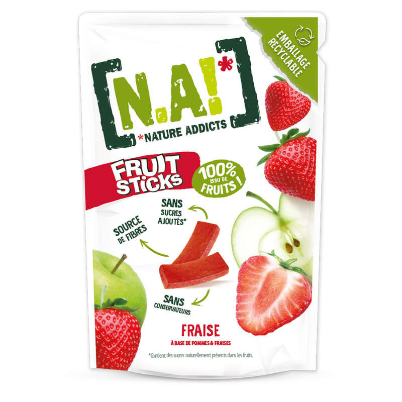 N.A! Sticks De Fruits Saveur Fraise 40g N.A! Sticks De Fruits Saveur Fraise 40g