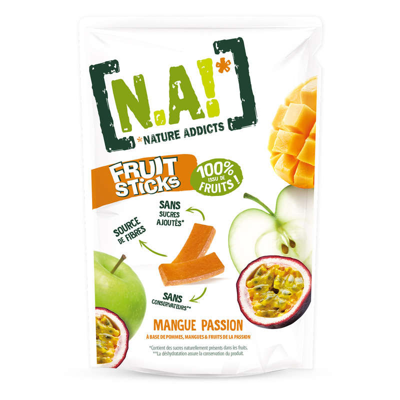 N.A! Sticks De Fruits À Base De Concentrés Mangue 40g N.A! Sticks De Fruits À Base De Concentrés Mangue 40g
