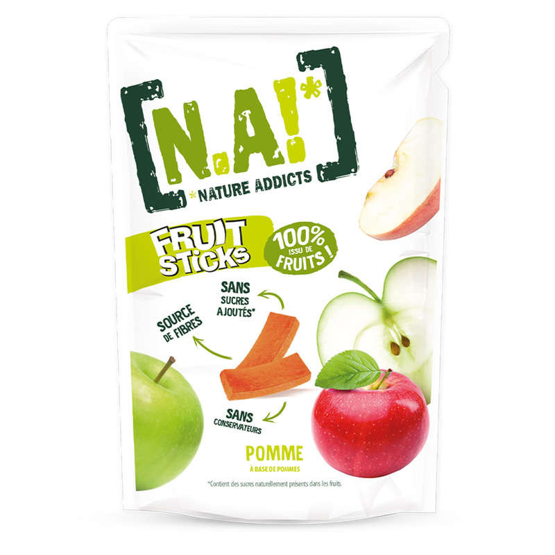 N.A! Fruit Sticks 100% Issu De Fruits, Pommes, Sans Sucres Ajoutés 40G N.A! Fruit Sticks 100% Issu De Fruits, Pommes, Sans Sucres Ajoutés 40G