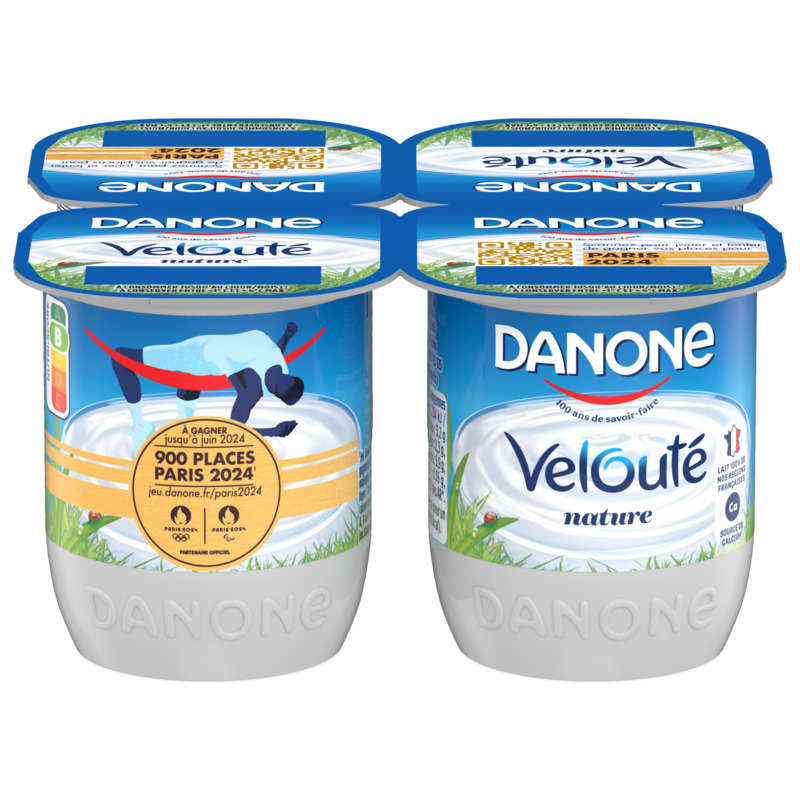 Danone Velouté Yaourt Brassé Nature 4x125g