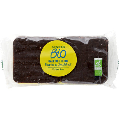 Monoprix Bio Galettes De Riz Chocolat Noir 100g Monoprix Bio Galettes De Riz Chocolat Noir 100g