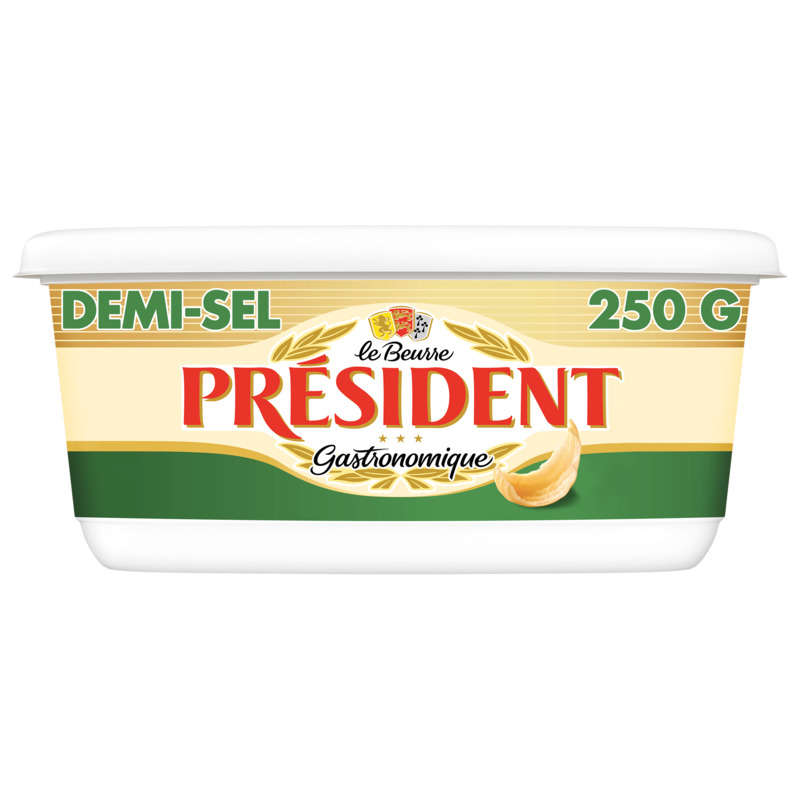 Président Beurre Gastronomique Demi-sel Beurrier 250g Président Beurre Gastronomique Demi-sel Beurrier 250g