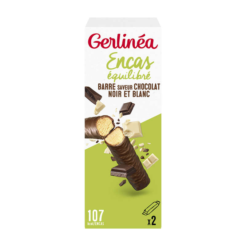 Gerlinéa Encas Equilibré Barre Saveur Chocolat Noir & Blanc x2 62g Gerlinéa Encas Equilibré Barre Saveur Chocolat Noir & Blanc x2 62g