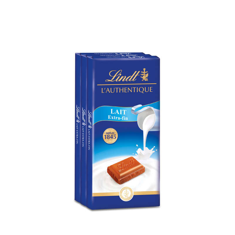 Lindt Tablette De Chocolat Lait Extra Fin 3x100g Lindt Tablette De Chocolat Lait Extra Fin 3x100g
