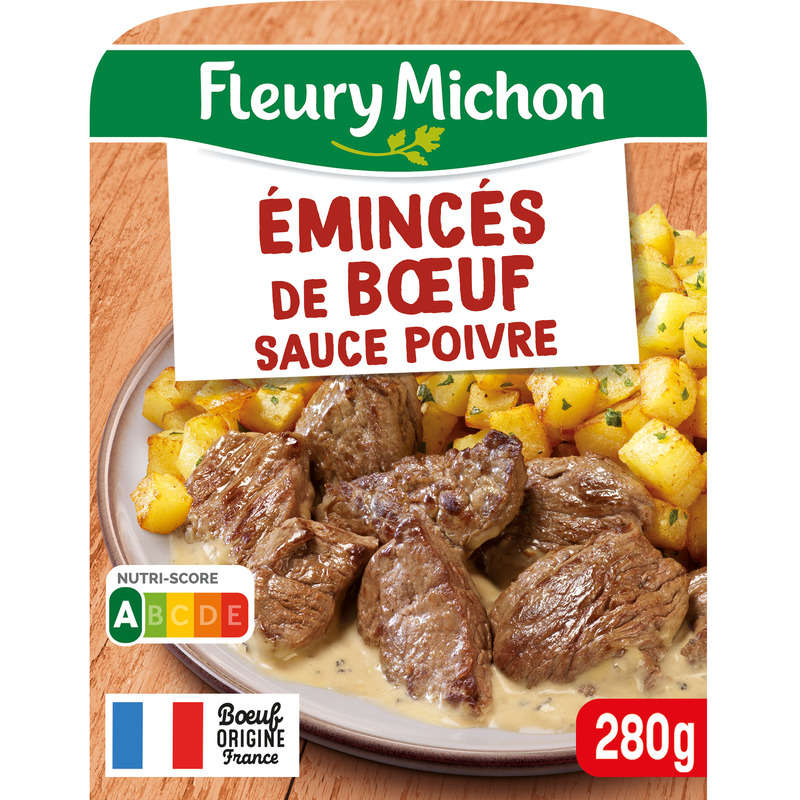 Fleury Michon Émincés de Bœuf Pommes de Terre Sauce Poivre 280g Fleury Michon Émincés de Bœuf Pommes de Terre Sauce Poivre 280g