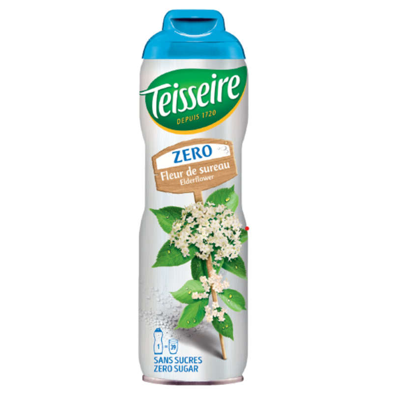 Teisseire Boisson concentrée à diluer Fleur de Sureau zéro sucres 60cl Teisseire Boisson concentrée à diluer Fleur de Sureau zéro sucres 60cl