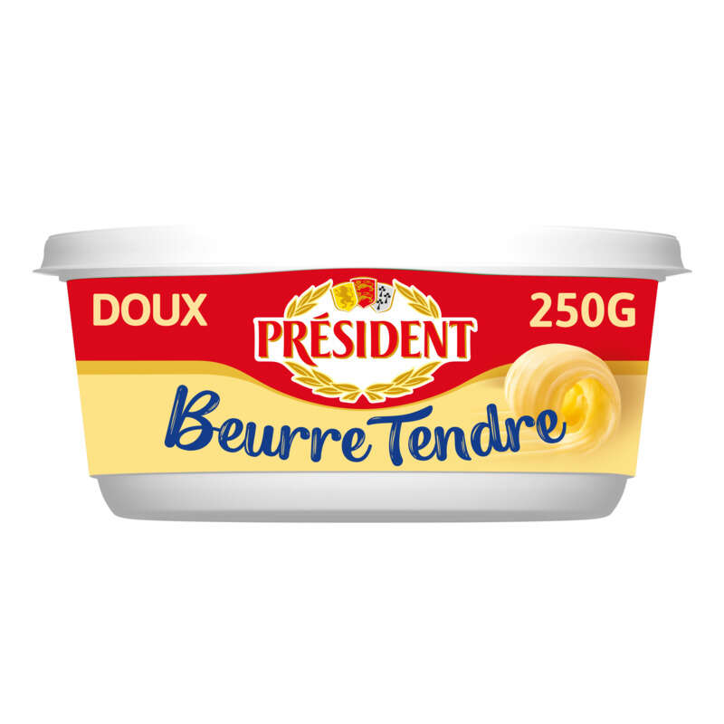 Président Beurre Tendre Doux 82% Mg Beurrier 250g Président Beurre Tendre Doux 82% Mg Beurrier 250g