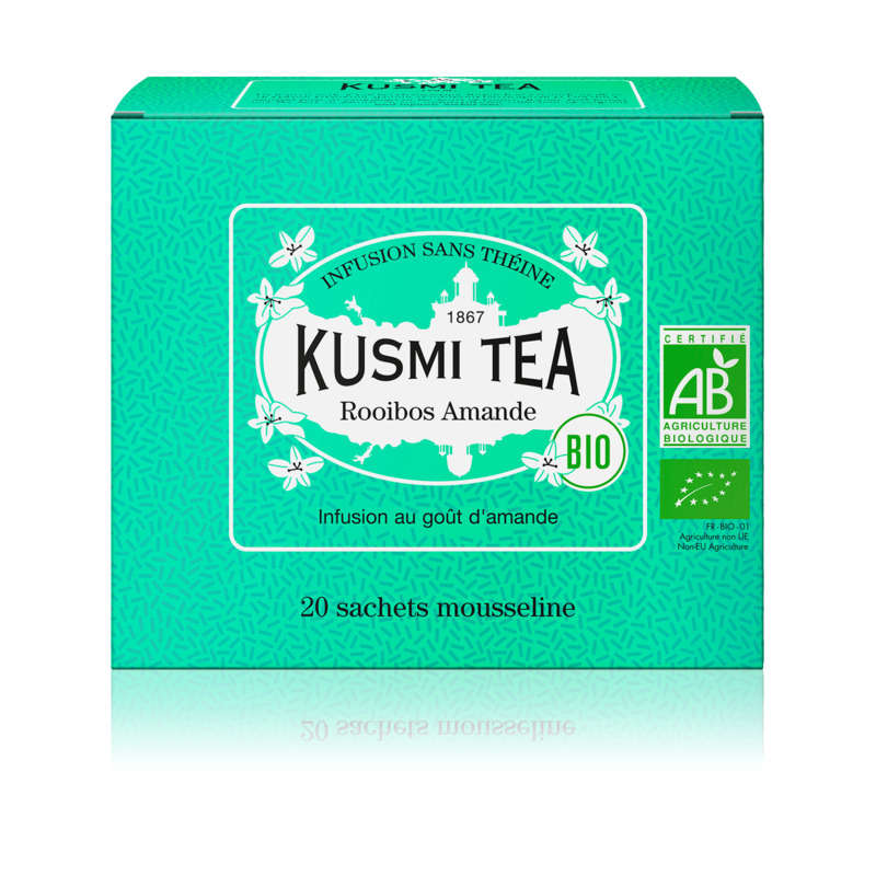 Kusmi Tea Rooibos Amande Infusion En Sachets Mousseline Au Goût D’Amande Bio x20-40g Kusmi Tea Rooibos Amande Infusion En Sachets Mousseline Au Goût D’Amande Bio X20-40G