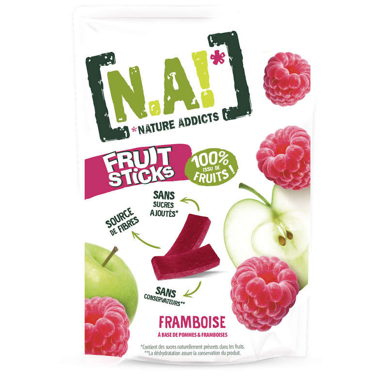 N.A! Sticks De Fruits Saveur Framboise 40g N.A! Sticks De Fruits Saveur Framboise 40g