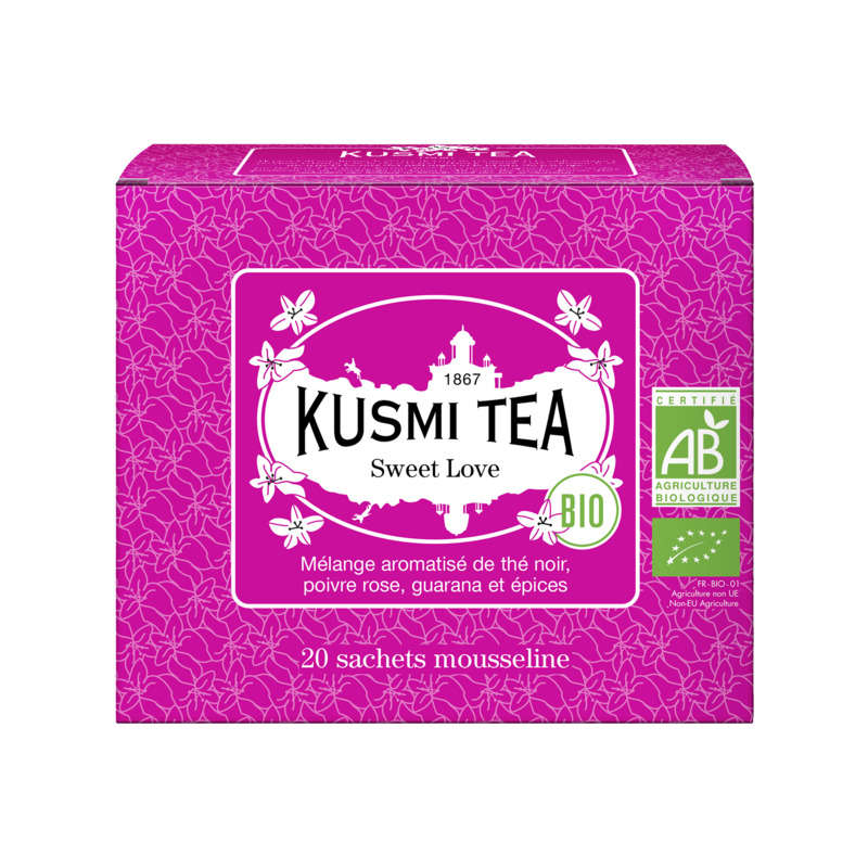 Kusmi Tea, Sweet Love Bio x20 Sachets Mousseline 40g Kusmi Tea, Sweet Love Bio X20 Sachets Mousseline 40G