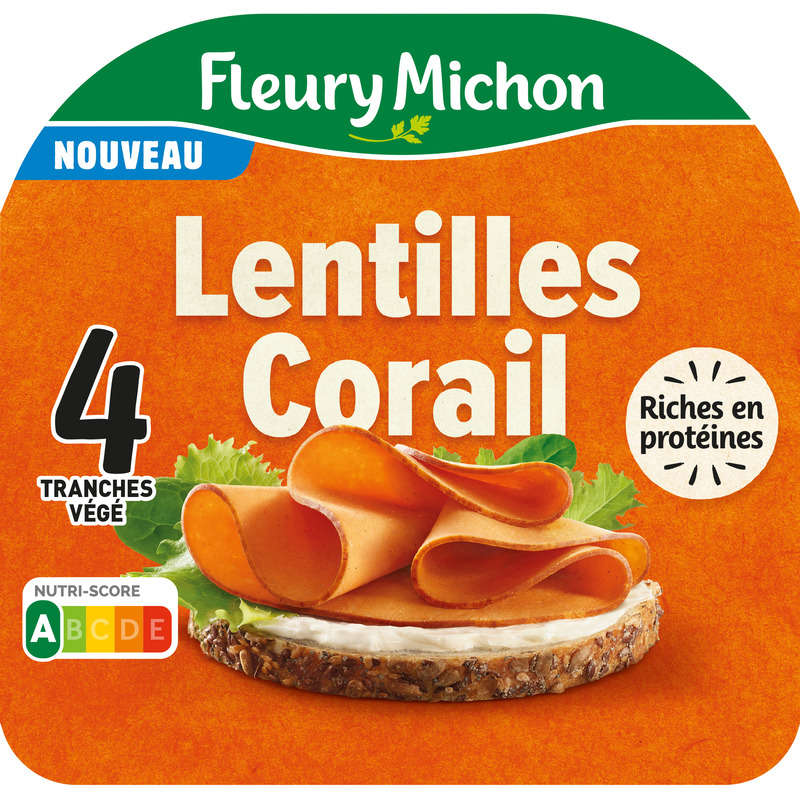Fleury Michon Tranches de lentilles corail x4 120g Fleury Michon Tranches de lentilles corail x4 120g
