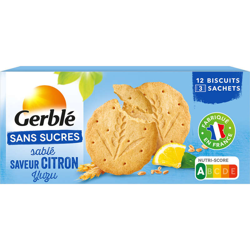 Gerblé Biscuit Citron Yuzu Sans Sucres Ajoutés 132g Gerblé Biscuit Citron Yuzu Sans Sucres Ajoutés 132g