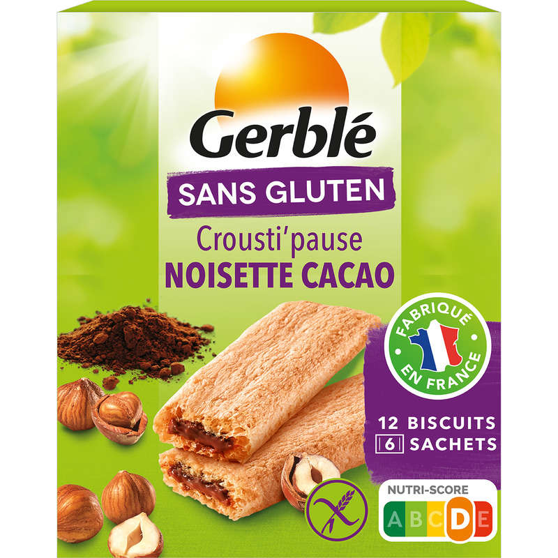 Gerblé Biscuit Crousti' Pause Noisette Cacao Sans Gluten 125g Gerblé Biscuit Crousti' Pause Noisette Cacao Sans Gluten 125 g