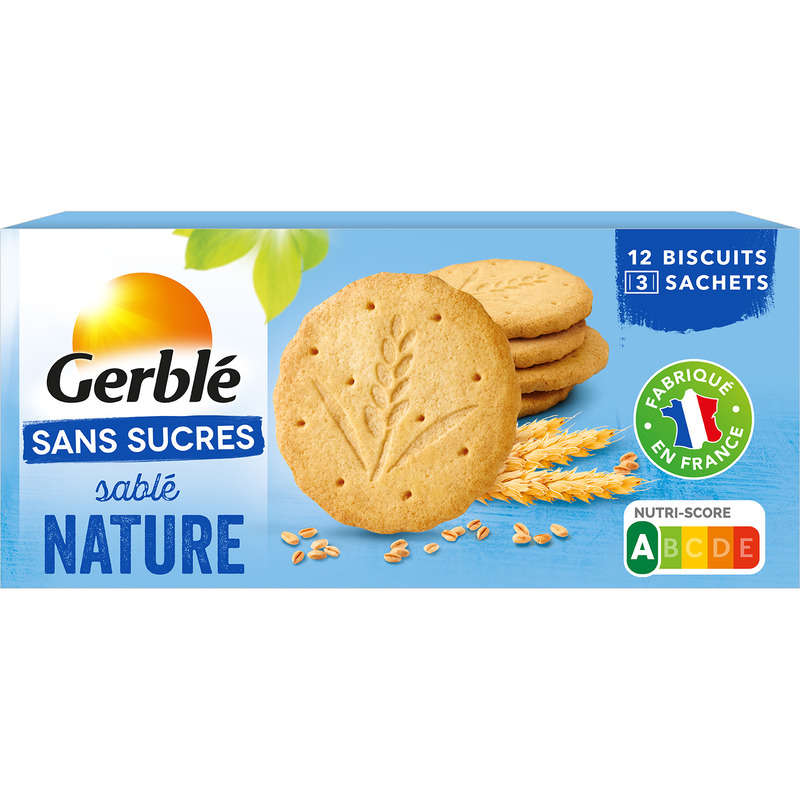 Gerblé Biscuit Nature Sans Sucres Ajoutés 132g Gerblé Biscuit Nature Sans Sucres Ajoutés 132g