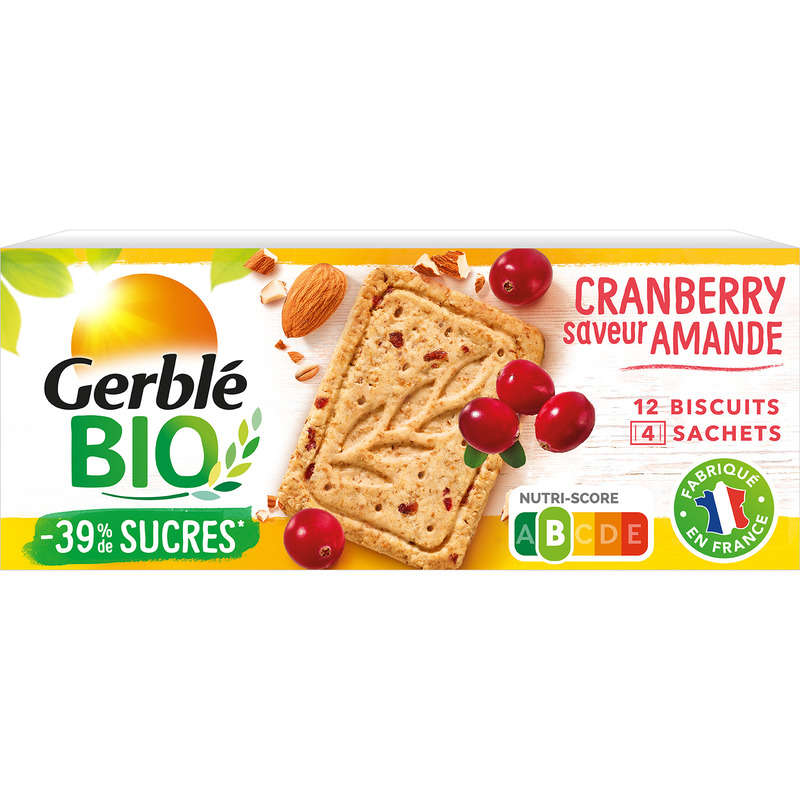 Gerblé Bio Biscuit amande cranberry 132g Gerblé Bio Biscuit amande cranberry 132g