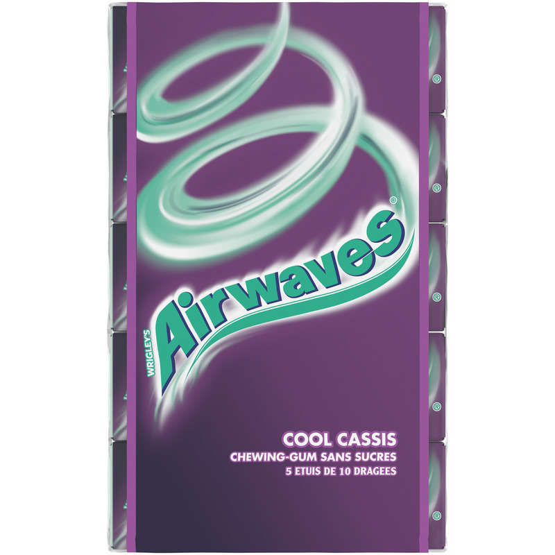 Airwaves Chewing-Gum Menthol Cool Cassis Sans Sucres 70g Airwaves Chewing-Gum Menthol Cool Cassis Sans Sucres 70g