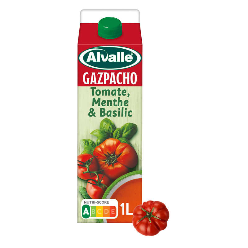 Alvalle Gazpacho À Base De Tomate, Menthe Et Basilic 1 L Alvalle Gazpacho À Base De Tomate, Menthe Et Basilic 1 L