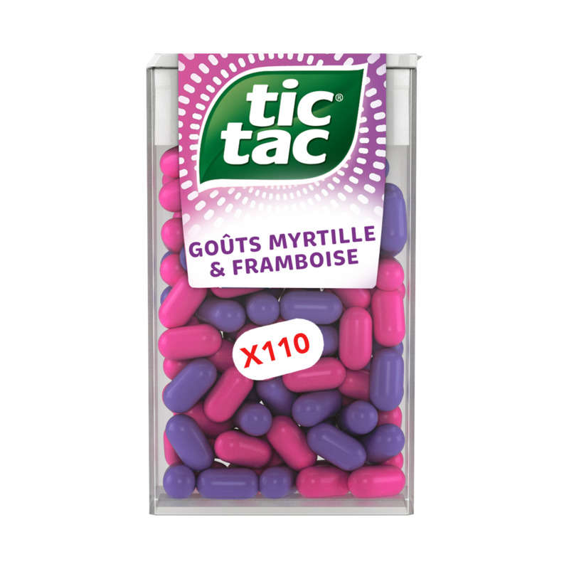 Tic Tac Bonbons Goûts Myrtille & Framboise x110 Tic Tac Bonbons Goûts Myrtille & Framboise x110