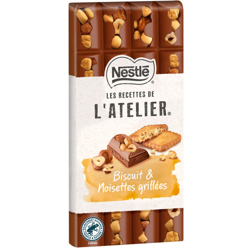 Nestlé Les Recettes De L'atelier Chocolat Lait Biscuit Noisettes 170g Nestlé Les Recettes De L'atelier Chocolat Lait Biscuit Noisettes 170g