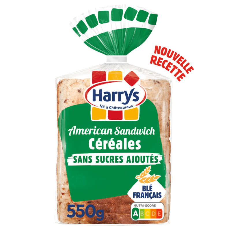 Harrys American sandwich céréales sans sucres ajoutés 550g Harrys American sandwich céréales sans sucres ajoutés 550g