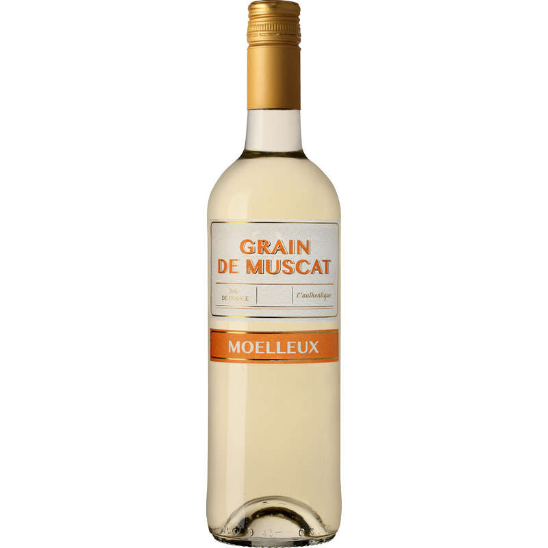 Grain de Muscat Blanc Moelleux Vin de Pays D'Oc Igp 75cl Grain de Muscat Blanc Moelleux Vin de Pays D'Oc Igp 75cl