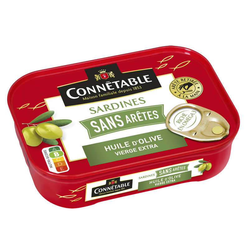 Connétable Sardines Sans Arêtes À L'Huile D'Olive 140g Connétable Sardines Sans Arêtes À L'Huile D'Olive 140g