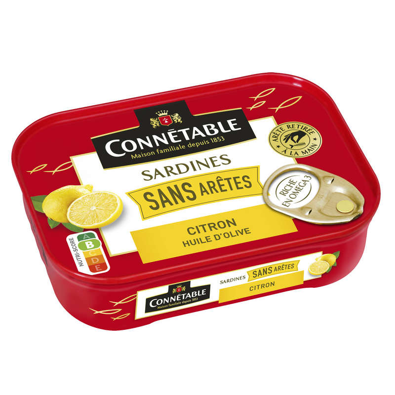 Connétable Sardines Sans Arêtes Au Citron 98g Connétable Sardines Sans Arêtes Au Citron 98g