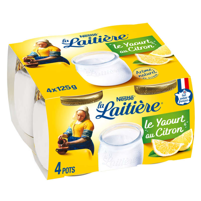 La Laitière Yaourt Arôme Citron 4x125g La Laitière Yaourt Arôme Citron 4x125g
