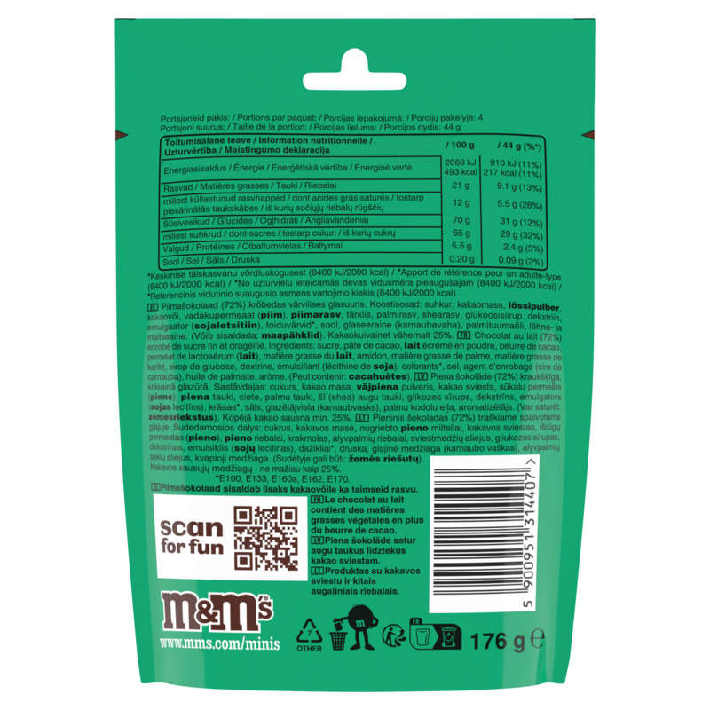 M&M'S Minis Bonbons Au Chocolat 176g