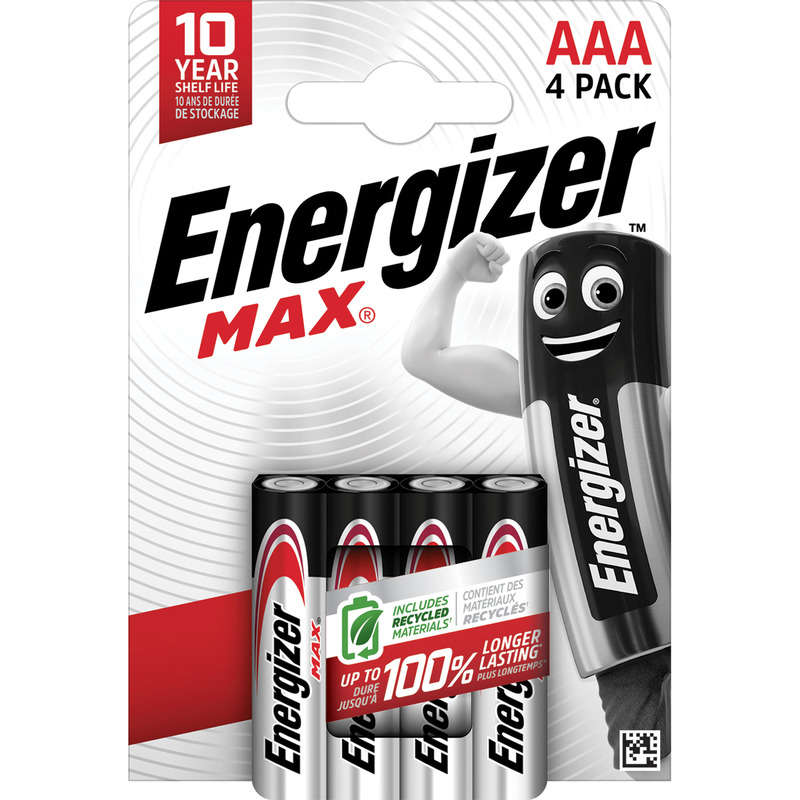 Energizer Piles Alcalines Max Aaa/Lr03, Pack de 4 Energizer Piles Alcalines Max Aaa/Lr03, Pack de 4