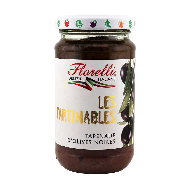 Florelli Les tartinables Tapenade d'olive noires 190g Florelli Les tartinables Tapenade d'olive noires 190g