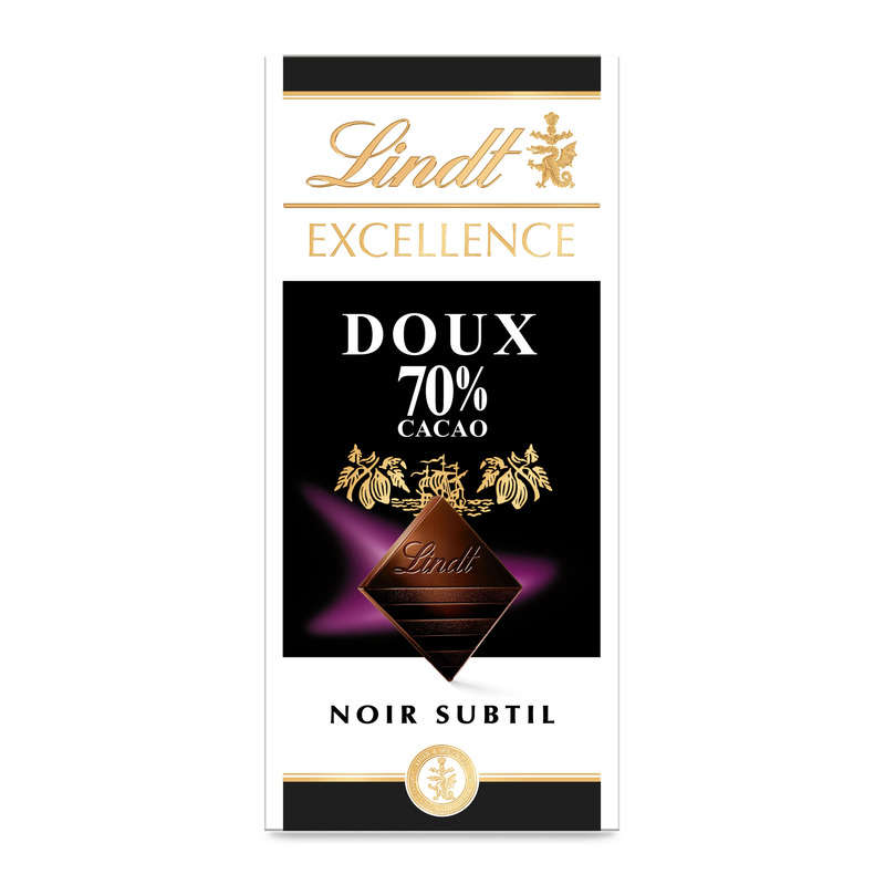 Lindt Excellence Tablette Chocolat Noir Subtil 70 % De Cacao 100g Lindt Excellence Tablette Chocolat Noir Subtil 70 % De Cacao 100g