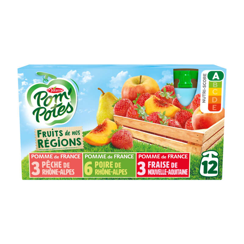 Pom'Potes Compotes Gourdes Multivariétés de nos Régions 12x90g Pom'Potes Compotes Gourdes Multivariétés de nos Régions 12x90g