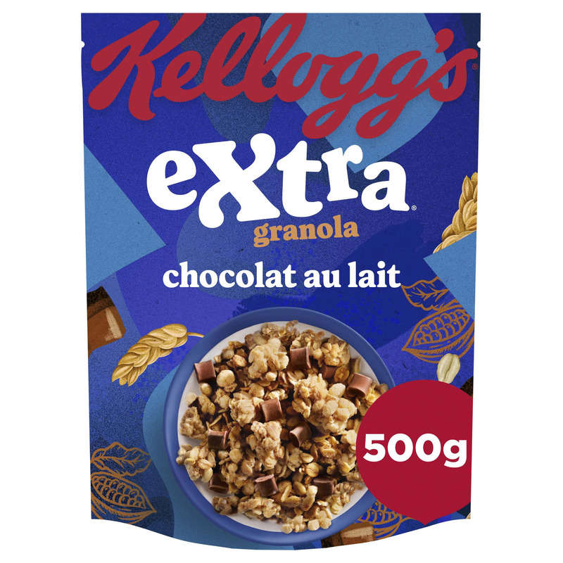 Kellogg's Céréales Extra Chocolat au lait 500g Kellogg's Céréales Extra Chocolat au lait 500g