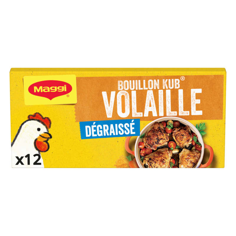 Maggi Bouillon Kub Volaille Dégraissé x12 cubes - 120g Maggi Bouillon Kub Volaille Dégraissé x12 cubes - 120g