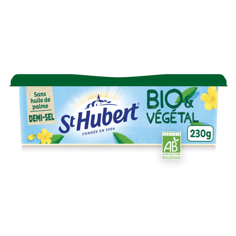 St Hubert Matière grasse allégée à tartiner et à cuire bio 230g St Hubert Matière grasse allégée à tartiner et à cuire bio 230g