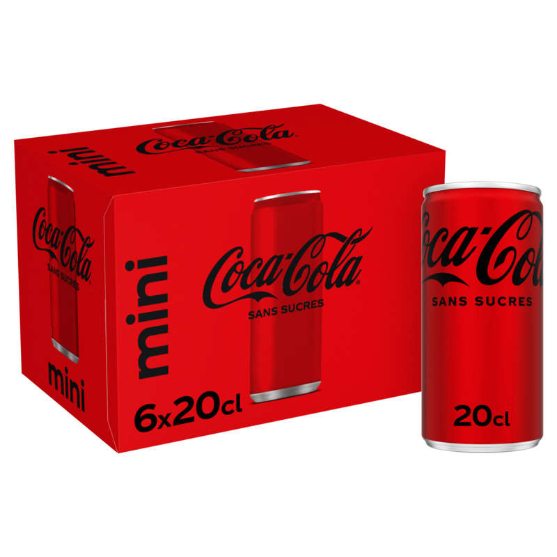 Coca-Cola Sans sucres slim mini frigo pack 6x20cl Coca-cola sans sucres slim mini frigo pack 6x20cl