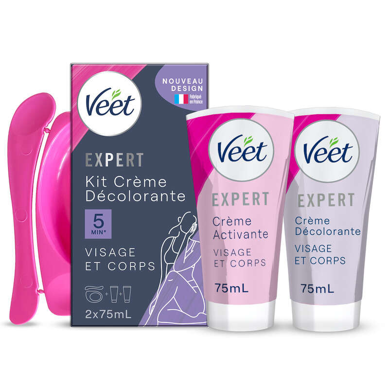Veet Expert Crème décolorante Visage et Corps 2x75ml Veet Expert Crème décolorante Visage et Corps 2x75ml