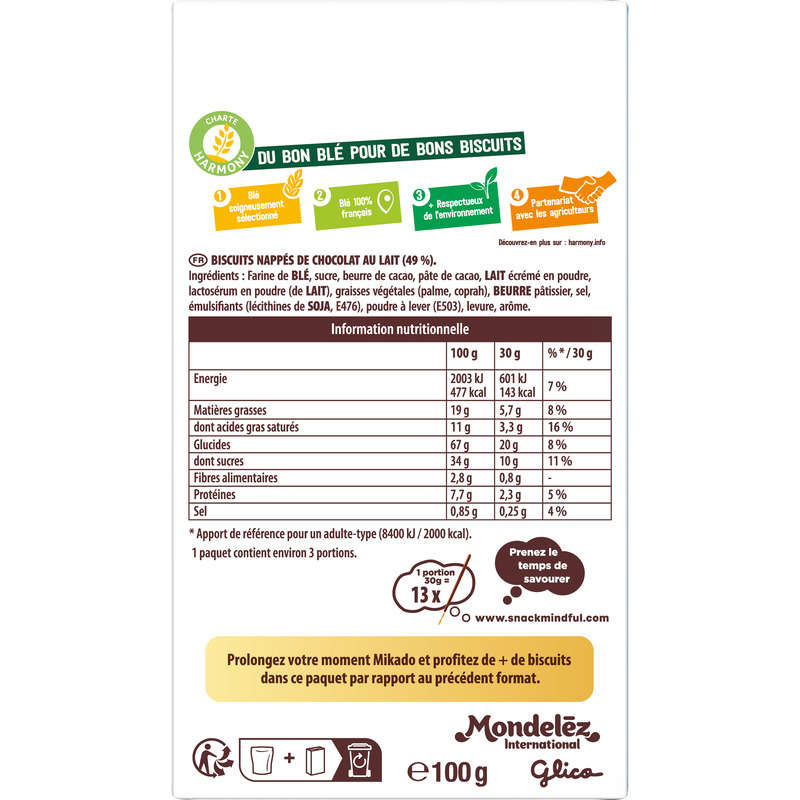 Mikado Chocolat au Lait 100g