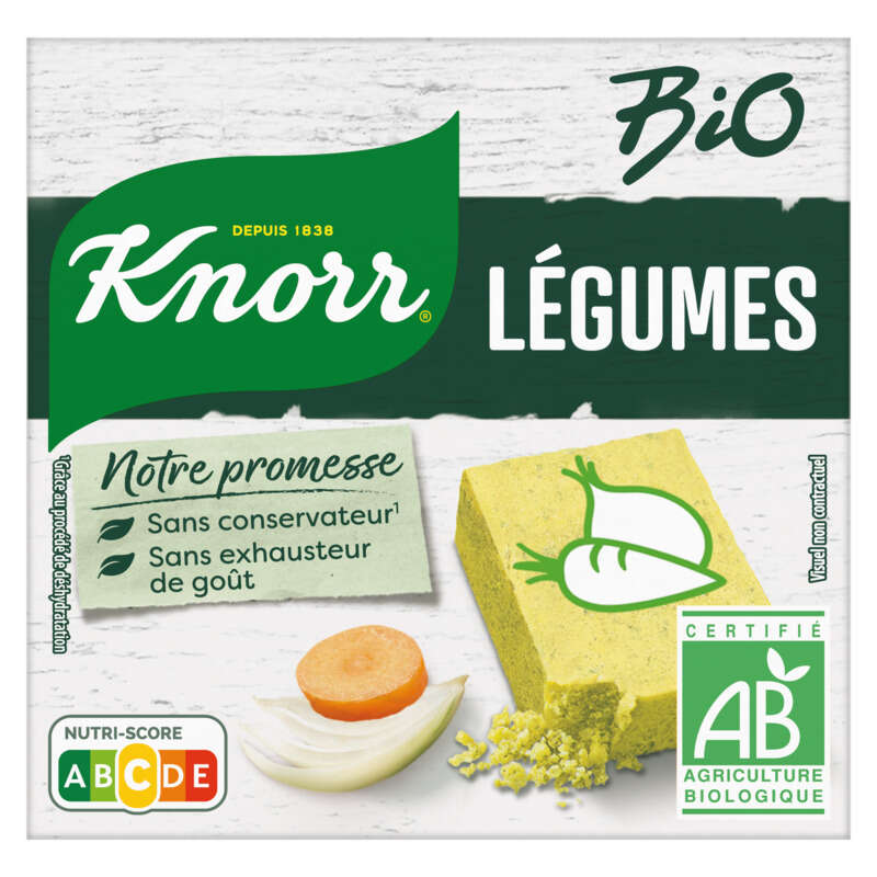 Knorr Bouillon Saveur Légumes Bio 6 Cubes 60g Knorr Bouillon Saveur Légumes Bio 6 Cubes 60g