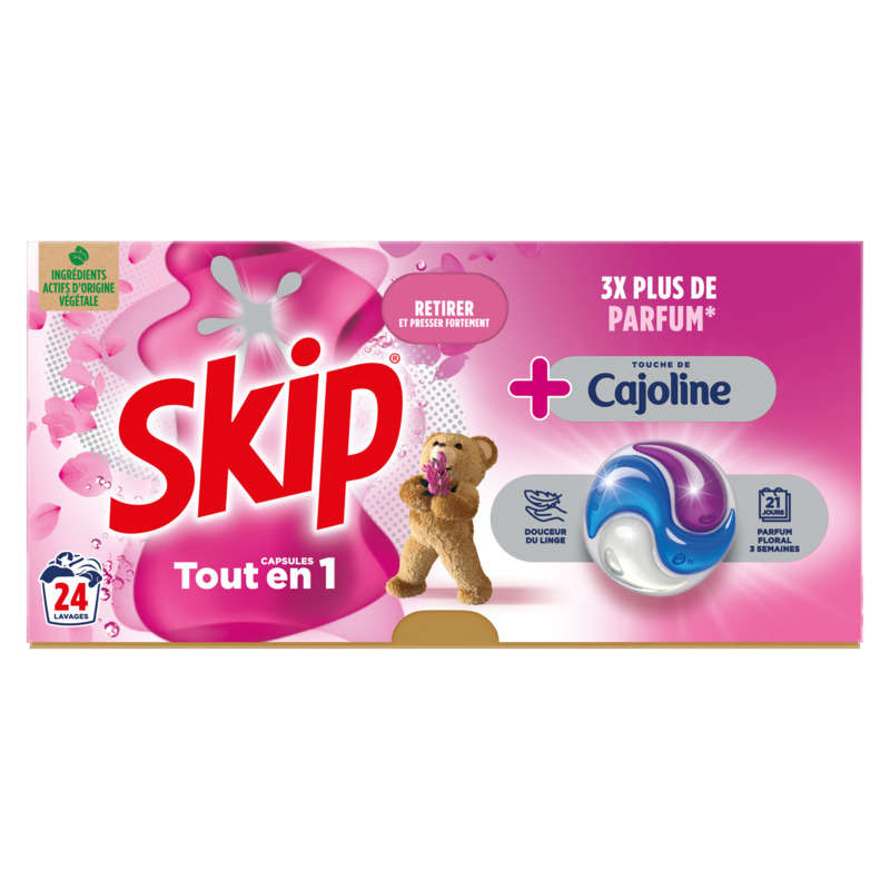 Skip Lessive Capsules 3 En 1 Touche De Cajoline X24 Skip Lessive Capsules 3 En 1 Touche De Cajoline X24