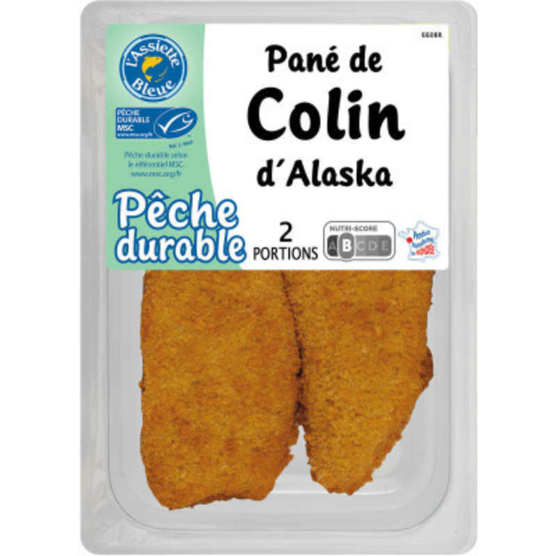 Assiette Bleue Pané de Colin d’Alaska msc x2 -200g Assiette Bleue Pané de Colin d’Alaska msc x2 -200g